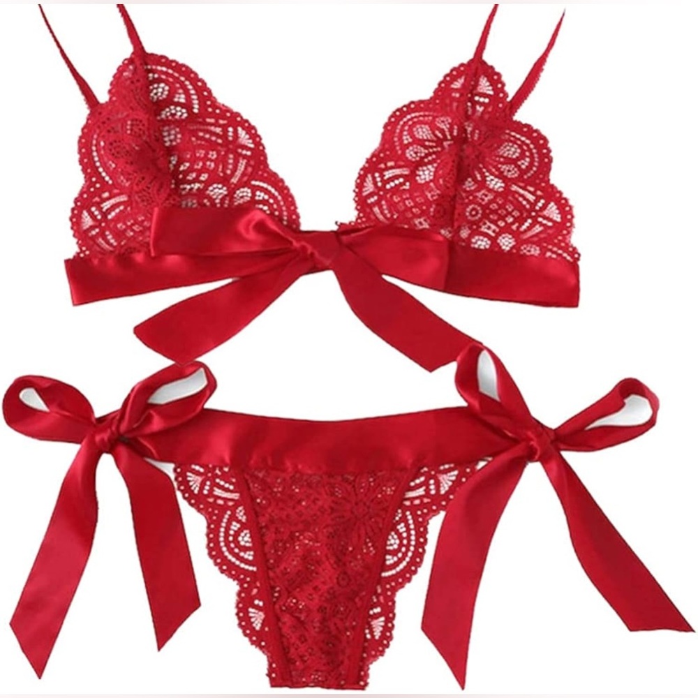 Red Sexy Lingerie Bra and Panty Set Size Medium